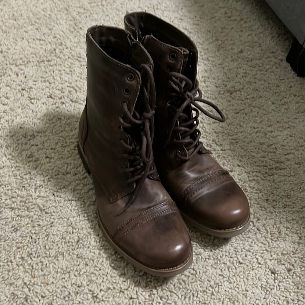 Steve Madden lace up boots with side zipper